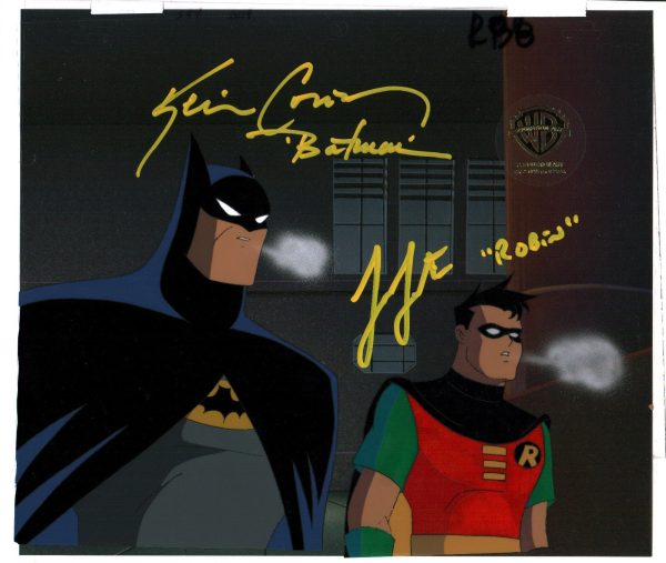 Batman 11  x 9  Signed Animation Production Cel Cast x 2 Signed Conroy, Lester JSA LOA Certified Autograph Fashion