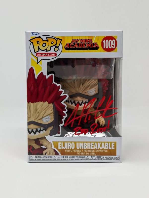 Justin Cook My Hero Academia Eijiro Unbreakable #1009 Signed Funko Pop JSA Certified Autograph Online now - Image 4