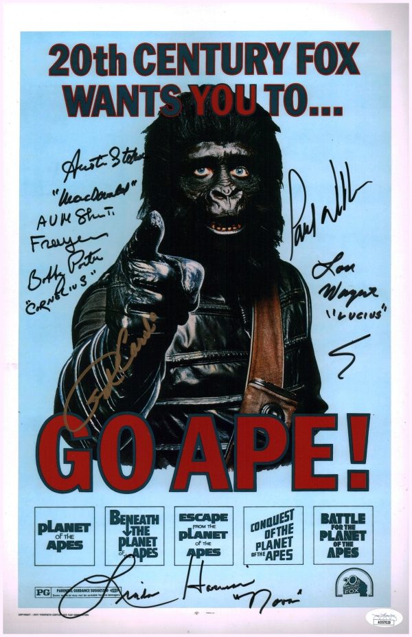 Planet of the Apes 11x17  Photo Poster Cast x7 Signed Harrison, Cardi, Porter, Wagner, Williams, Nuyen, Stoker JSA Certified Autograph Fashion - Image 2