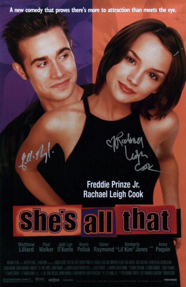 She s All That 11x17 Photo Poster Cast x2  Signed Cook, Prinze Jr JSA Certified Autograph For Discount - Image 3