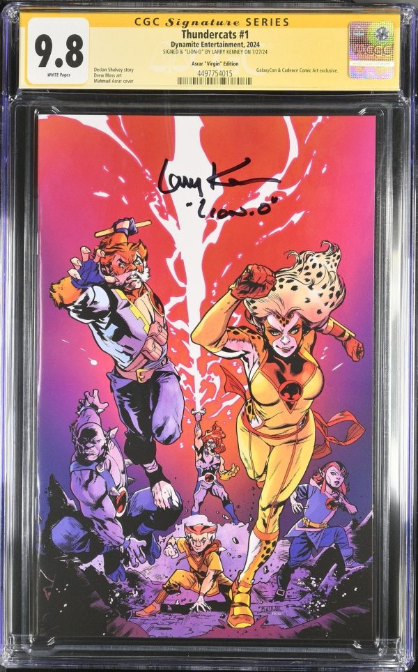 Thundercats #1 Asrar Virgin Variant Cover GalaxyCon Exclusive CGC Signature Series 9.8 Signed Larry Kenney For Sale