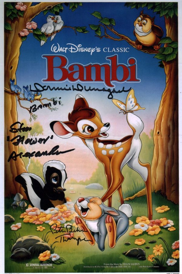Bambi 8x12 Cast Photo Signed x3 Signed Behn Dunagan Alexander JSA Certified Autograph Sale - Image 3
