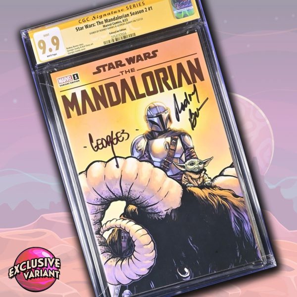 Star Wars: The Mandalorian Season 2 #1 Marvel Comics Galaxycon Exclusive CGC Signature Series 9.9 Mint Signed Barnes, Geanty on Sale