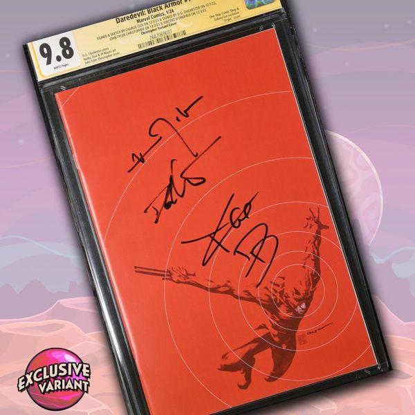 Daredevil: Black Armor #1 Marvel Comics Galxycon Exclusive Christopher Variant CGC Signature Series 9.8 Signed & Sketch by Charlie Cox, Signed Vincent D Onofrio, D.G. Chichester, John Tyler Christopher on Sale