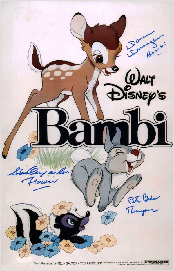Bambi 11x17 Cast Photo Poster Signed x3 Signed Behn, Dunagan, Alexander JSA Certified Autograph Online Sale - Image 2