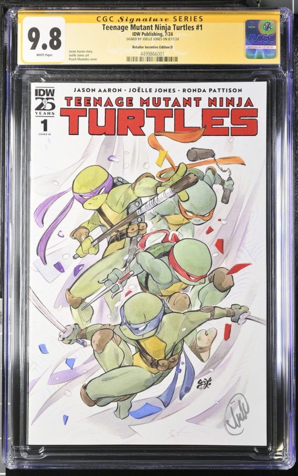 Teenage Mutant Ninja Turtles #1 Retailer Incentive Edition D CGC Signature Series 9.8 Signed by Joelle Jones Sale - Image 4