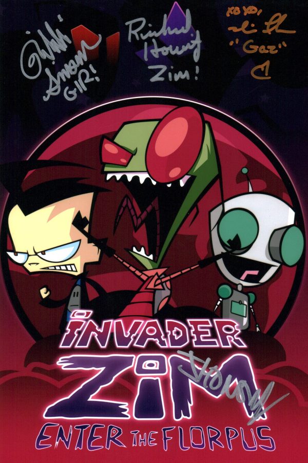 Invader Zim 8x12 Photo Cast x4 Signed Horvitz, Simons, Fahn, Vasquez JSA Certified Autograph on Sale