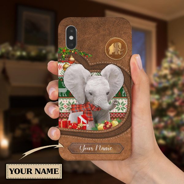 Personalized Elephant Phonecase, Personalized Gift for Elephant Lovers, Personalized Christmas Gift - PC013PS06 Discount