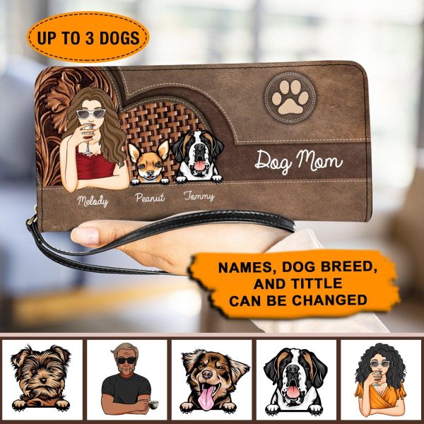 Dog Parents Personalized Clutch Purse, Personalized Gift for Dog Lovers, Dog Dad, Dog Mom - PU033PS on Sale