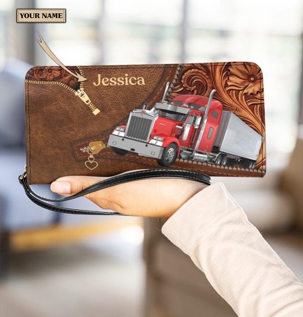Personalized Trucker Clutch Purse, Personalized Gift for Truckers - PU2107PS Online Sale