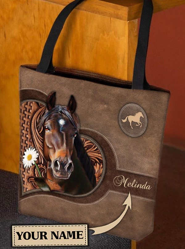 Personalized Horse All Over Tote Bag, Personalized Gift for Horse Lovers - TO513PS Online Sale