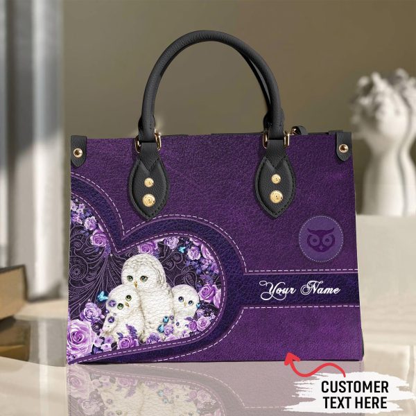 Personalized Owl Leather Handbag, Personalized Gift for Owl Lovers - LD099PS06 Online now