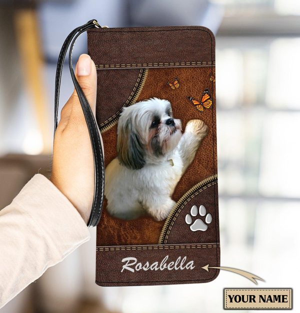 Personalized Shihtzu Clutch Purse, Personalized Gift for Shihtzu Lovers - PU1189PS Cheap