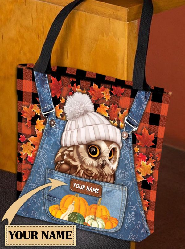 Personalized Owl All Over Tote Bag, Personalized Gift for Owl Lovers - TO028PS06 Online
