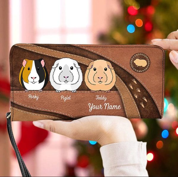 Guinea Pig Brown Footprints Personalized Clutch Purse - PU011PS07 Discount - Image 2
