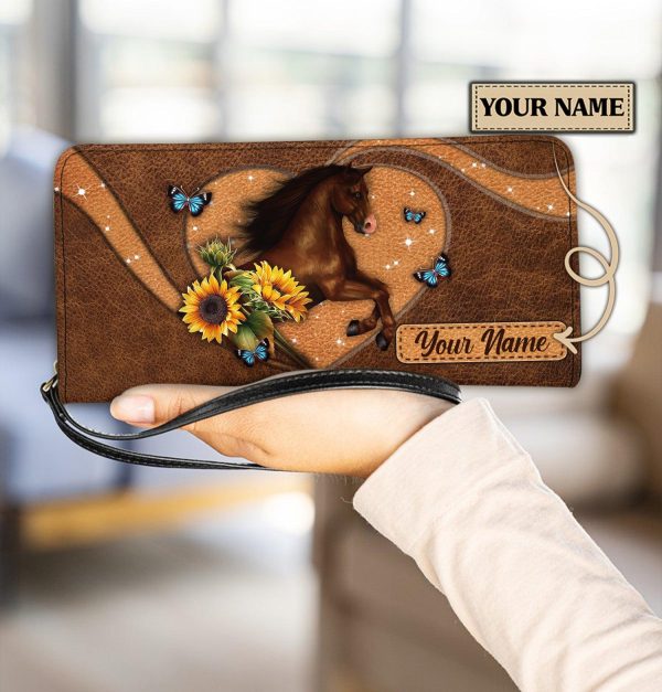 Personalized Horse Clutch Purse, Personalized Gift for Horse Lovers - PU1991PS Fashion