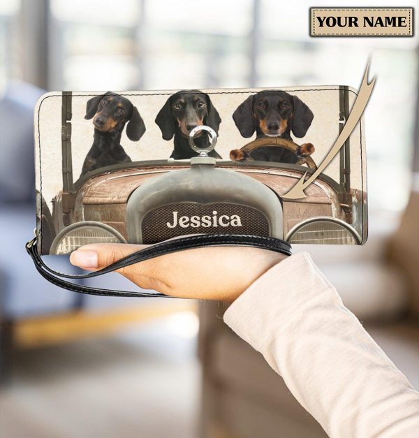 Personalized Dachshund Clutch Purse, Personalized Gift for Dachshund Lovers - PU1523PS Sale